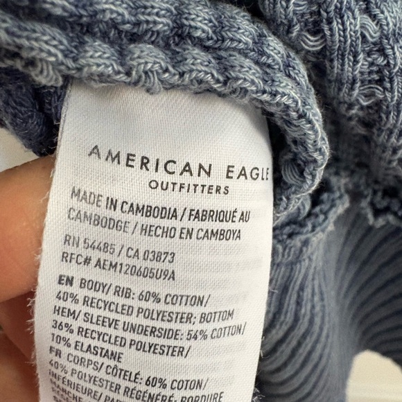 American Eagle Big Hug Crew Neck Waffle Shirt - Picture 9 of 10